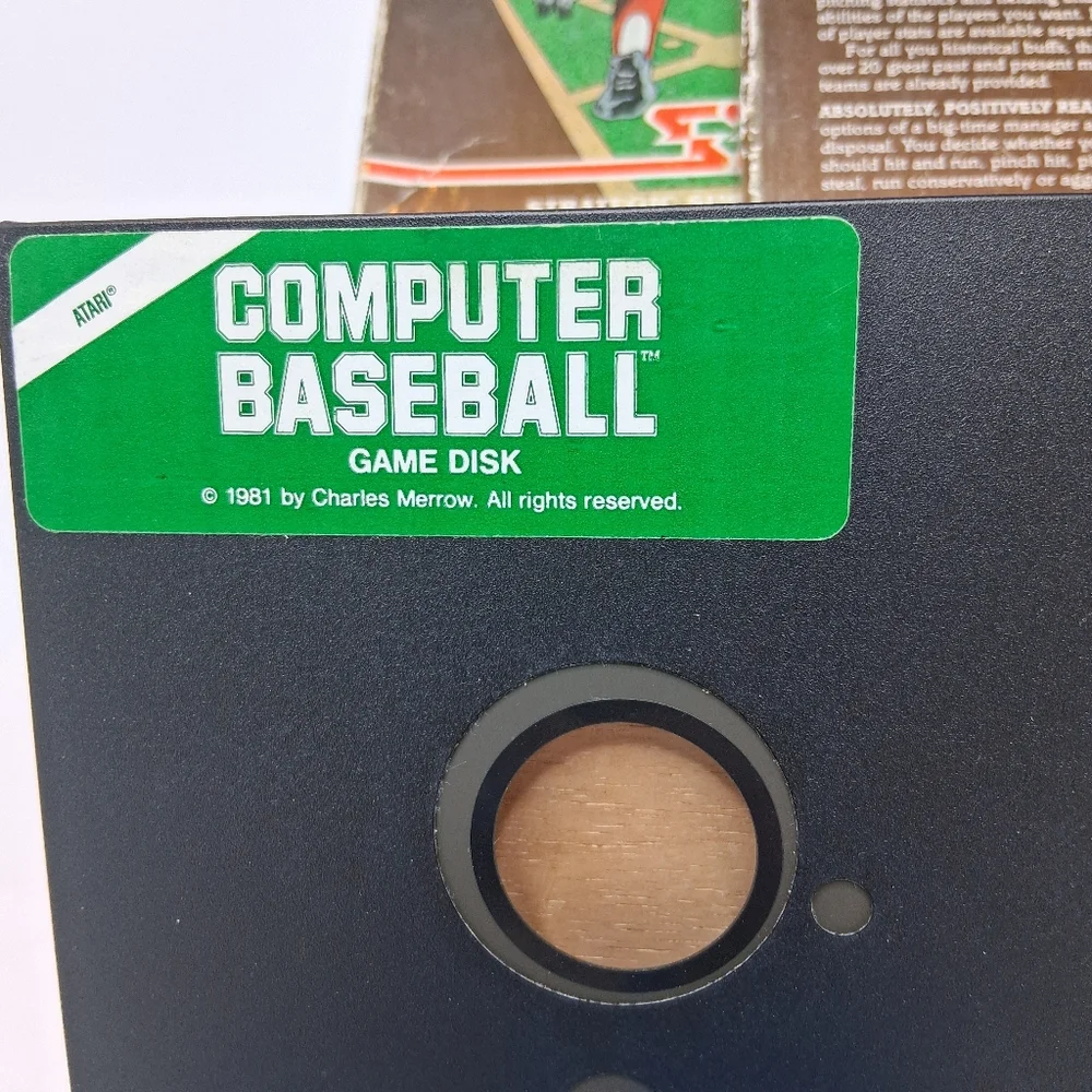 Commodore 64 Atari 48K Computer Baseball 2 Floppy Diskette Game 1981 Complete